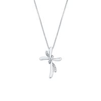 Pendente Mirco Visconti Donna Girocollo croce in Oro bianco Diamante 0.04 Ct MV80 - MV80